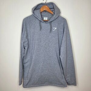 Gymshark Grey Logo Hoodie Pullover Sweatshirt Men's XXL Athletic Comfort